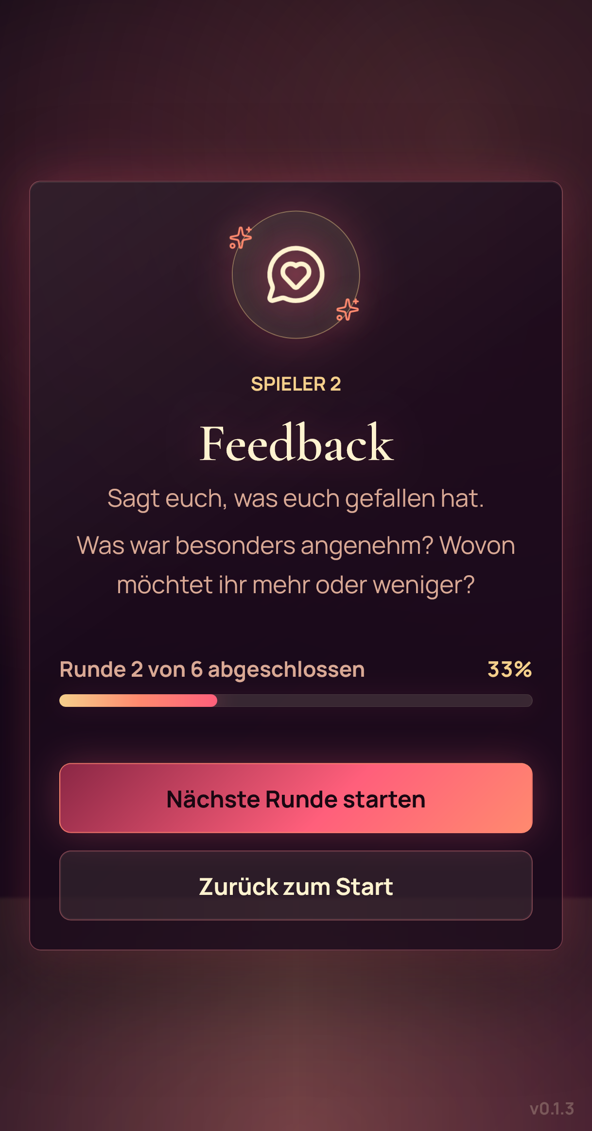 Feedback-Ansicht nach einer Runde in 60-Sekunden